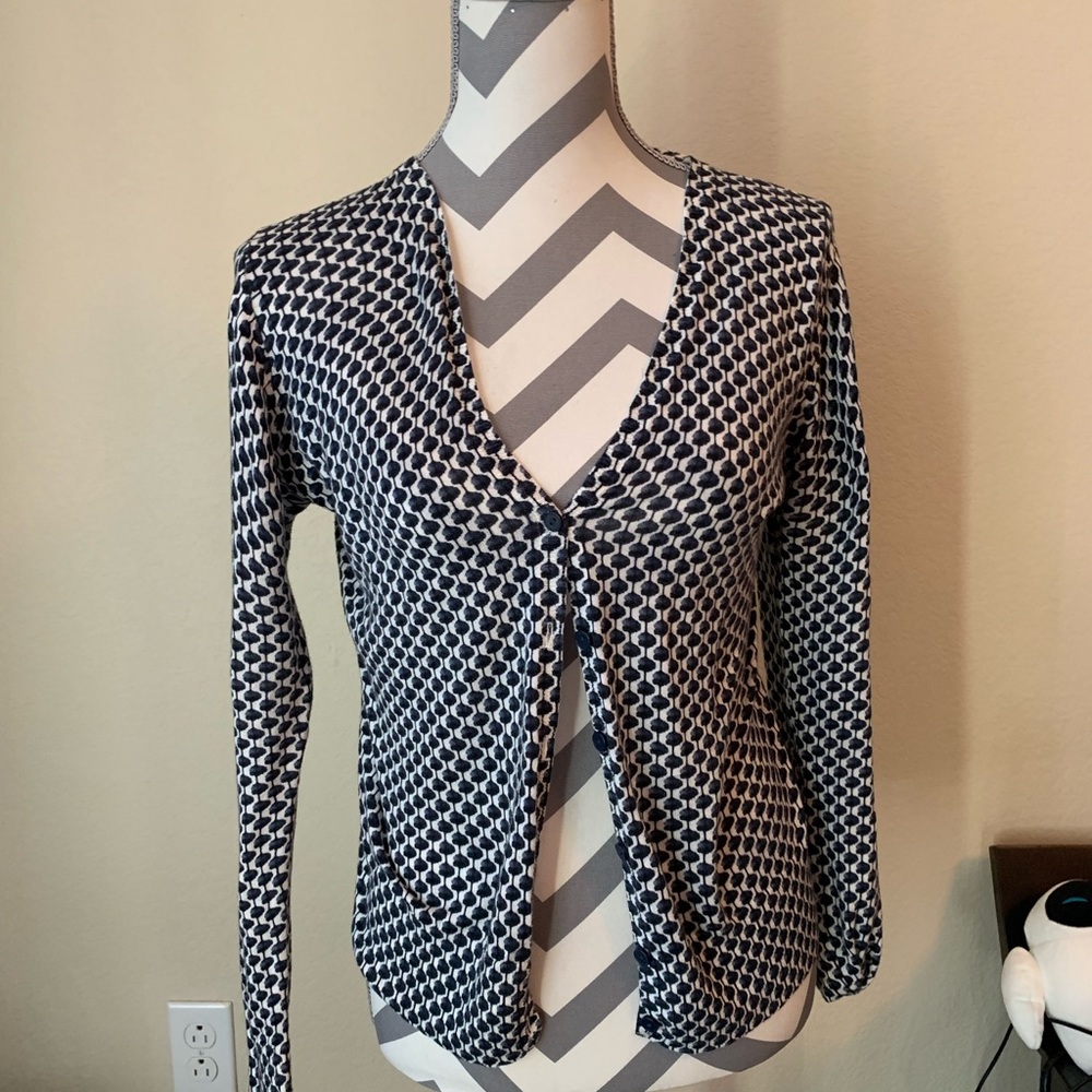 Blue and cream cardigan